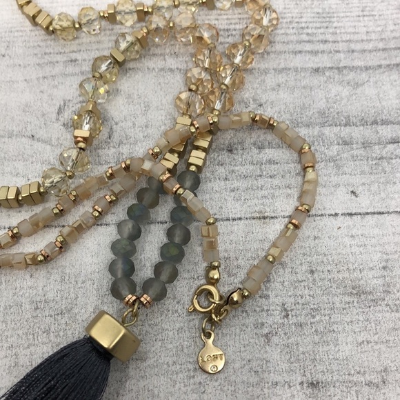 Curated bundle layered look Loft and More necklaces long extra long tassel beads - Picture 6 of 8